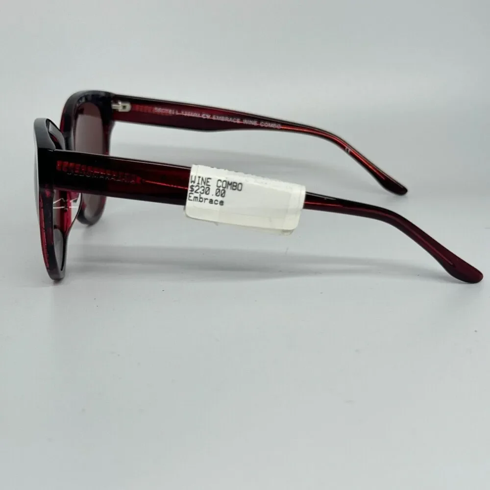 BCBGmaxazria‎ New Embrace Wine Combo Red Round Sunglasses H13516